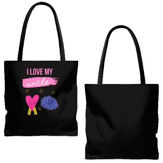 I Love My Uncle s Brain Tote Bags (AOP)