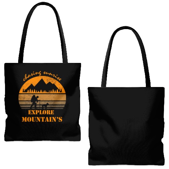 Chasing Sunrise Explore Mountain Tote Bags (AOP)