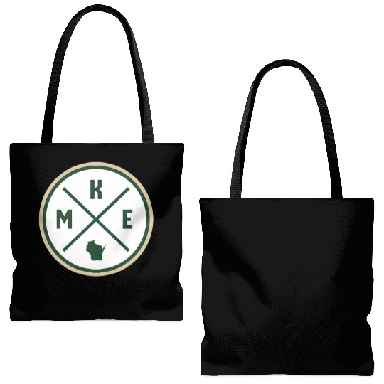 Milwaukee Circle Patch Green Tote Bags (AOP)