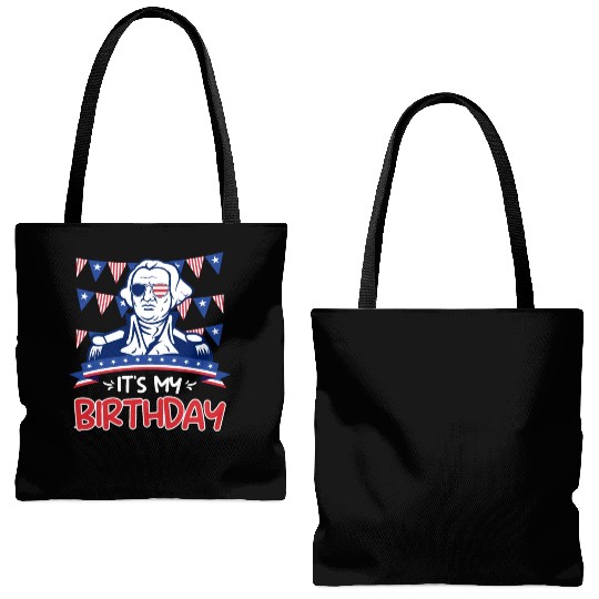 Its my Birthday Independence Day George Washington Tote Bags (AOP)