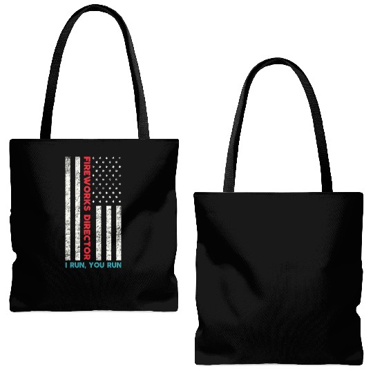 Fireworks Director If I Run You Run 4th Of July Tote Bags (AOP)