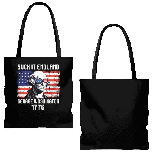 Suck it England George Washington 1776 USA Tote Bags (AOP)