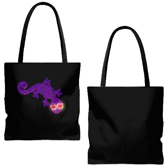 Lizard in love Tote Bags (AOP)