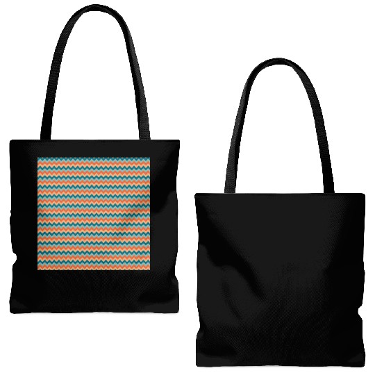Retro Orange Teal Pattern Tote Bags (AOP)