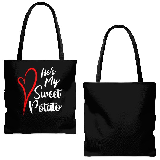 He s My Sweet Potato Tote Bags (AOP)