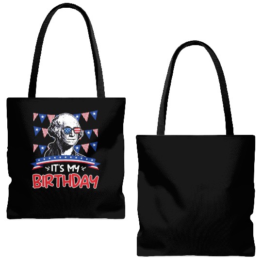 Its my Birthday Independence Day George Washington Tote Bags (AOP)