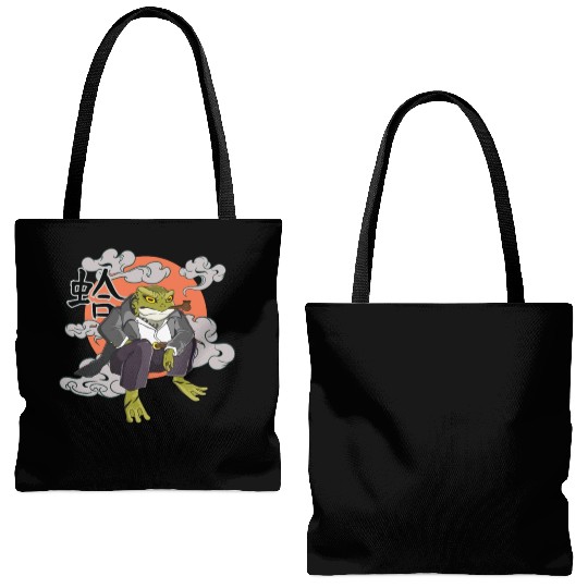 Japanese frog in Yakuza gangster costume Tote Bags (AOP)