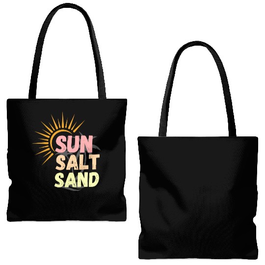 sun, salt, sand, sunset sunshine for beach lovers Tote Bags (AOP)
