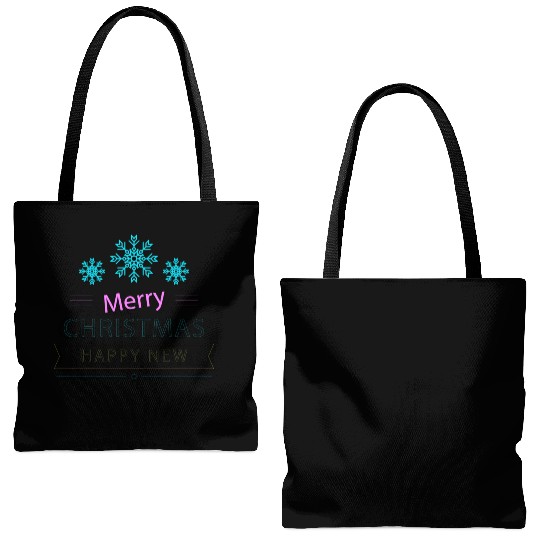 Merry Christmas New Year Neon summer Tote Bags (AOP)