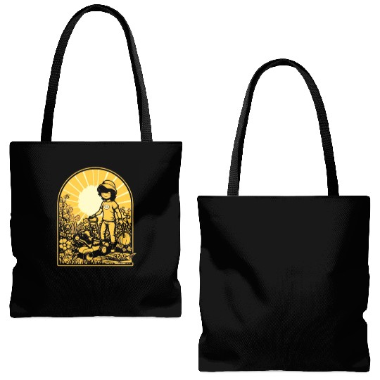 Mower Gardening Lawn Mowing Gardener Anime Kawaii Tote Bags (AOP)