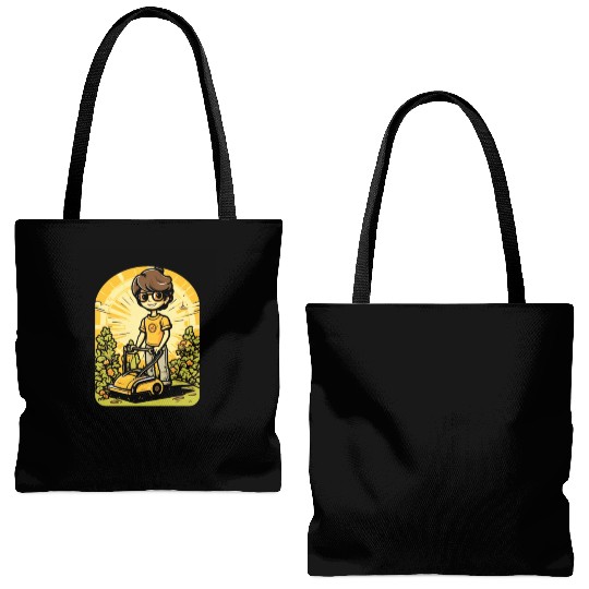 Mower Gardening Lawn Mowing Gardener Anime Kawaii Tote Bags (AOP)