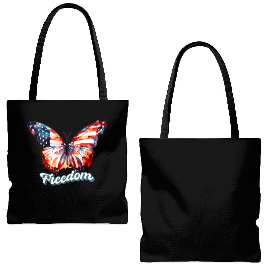 Freedom Butterfly: Celebrating 4th of July Tote Bags (AOP)