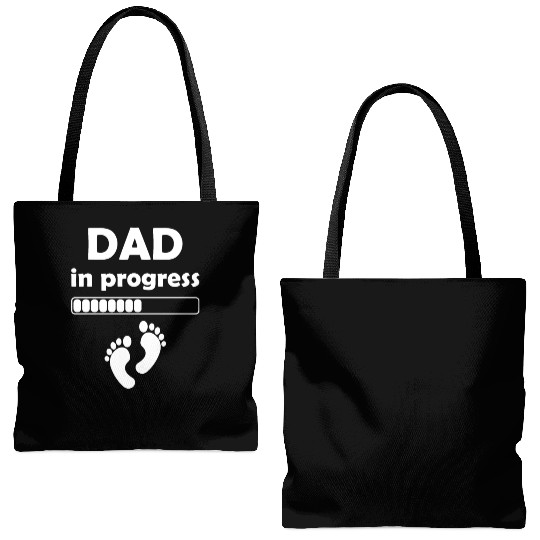 Dad In Progress - Daddy to be First Fathers Day Tote Bags (AOP)