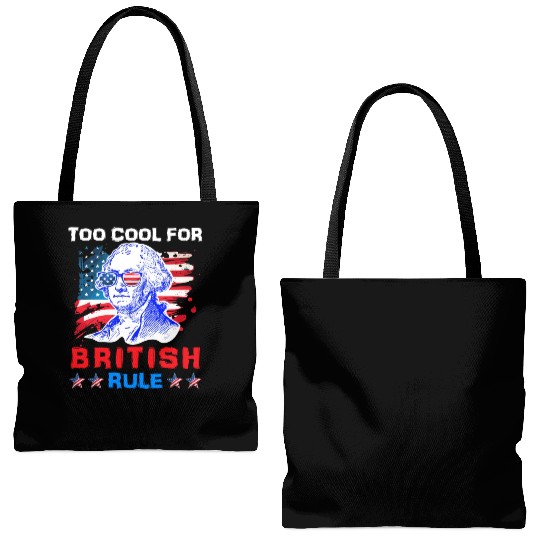 George Washington Too cool for British Rule US Tote Bags (AOP)