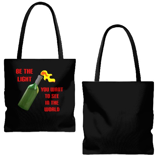 Be The Light Molotov Cocktail Tote Bags (AOP)