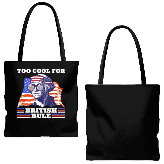 George Washington Too cool for British rule USA Tote Bags (AOP)