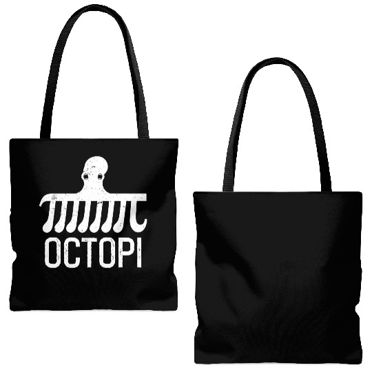 Funny Pi Day Octopi Nerd Geek Science Math Tote Bags (AOP)