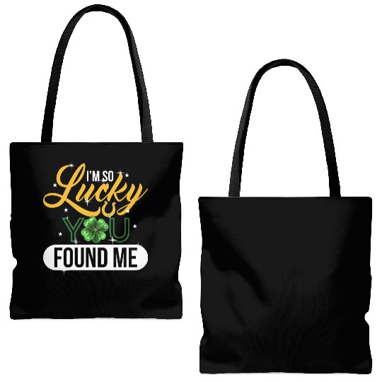 I m So Lucky You Found Me Lucky Clover Design Tote Bags (AOP)