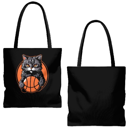 Basketball Cat Basketball Player I Love Basketball Tote Bags (AOP)