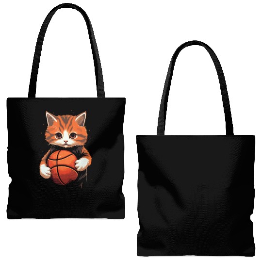 Basketball Cat Basketball Player I Love Basketball Tote Bags (AOP)