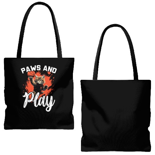 Basketball Cat Basketball Player I Love Basketball Tote Bags (AOP)