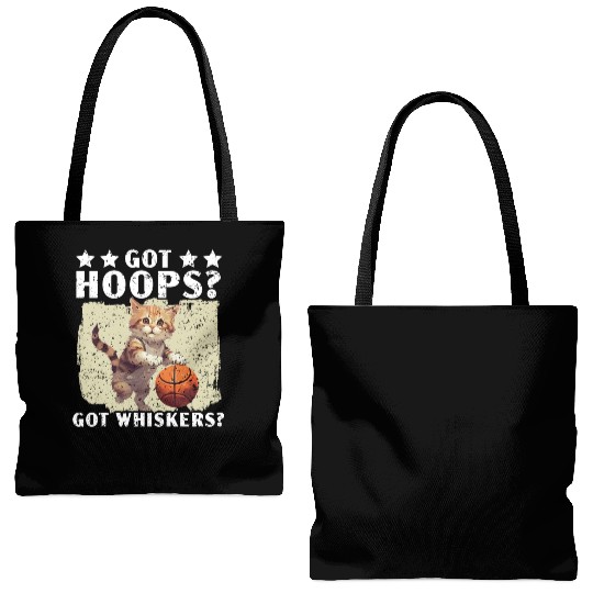 Basketball Cat Basketball Player I Love Basketball Tote Bags (AOP)