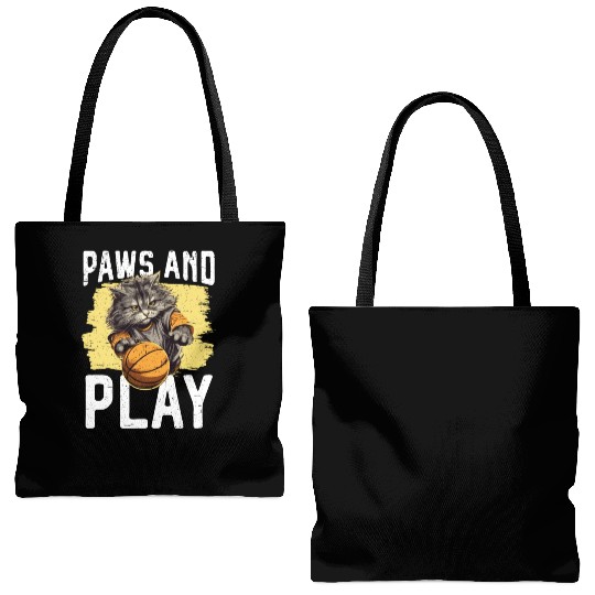 Basketball Cat Basketball Player I Love Basketball Tote Bags (AOP)