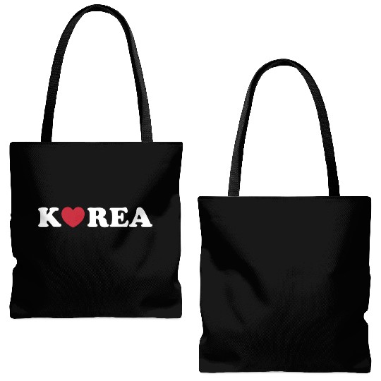 Korea Love Heart 80s Tote Bags (AOP)
