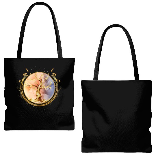 magic amulet, golden tree of life symbol Tote Bags (AOP)