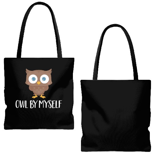 Owl By Myself Owl Animal Bird Humor Tote Bags (AOP)