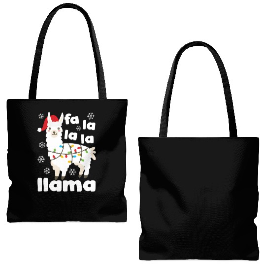 Fa La La Llama Falala Kawaii Snow Lamb Tote Bags (AOP)