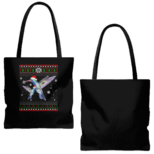 Hummingbird Farm Santa In Snow Ugly Tote Bags (AOP)