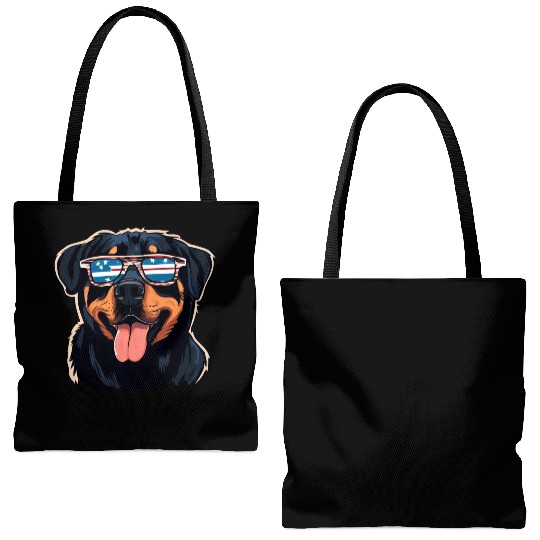 Rottweiler Puppy Tote Bags (AOP)