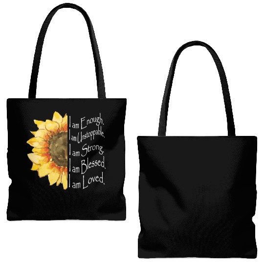 Sunflower - I Am Enough - Sunflower Tote Bags (AOP)