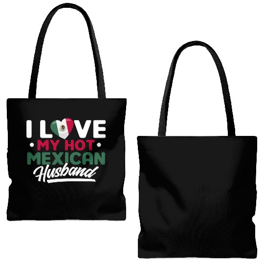 I Love My Hot Mexican Husband Proud Mexican Tote Bags (AOP)