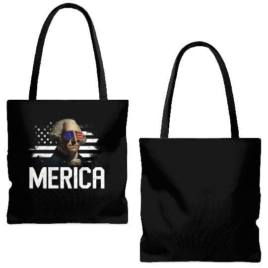 Merica George Washington Independence Day Tote Bags (AOP)