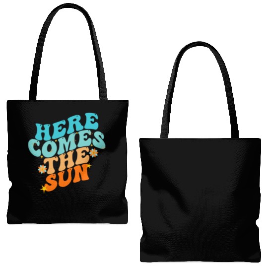 Here Comes The Sun Funny Tote Bags (AOP)
