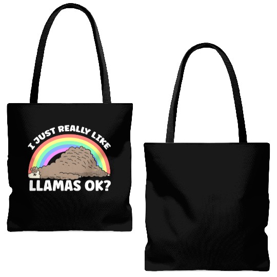 I Just Really Like Llamas Ok Llama Animal Cute Tote Bags (AOP)