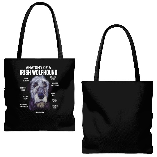 Anatomy of a Irish Wolfhound Dog Funny Gift Tote Bags (AOP)