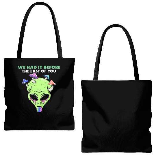The Last Of Us All Mushroom Infected Green Alien Tote Bags (AOP)