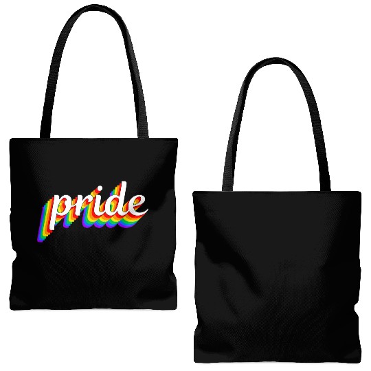 Happy Pride Rainbow Multi Color Gay Lesbian Lgbtq Tote Bags (AOP)