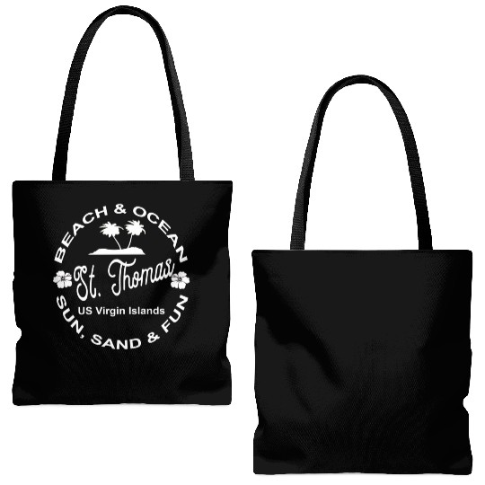 Tropical Beach Ocean St Thomas Us Island Tote Bags (AOP)