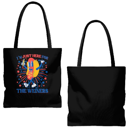 I'm Just Here For The Wieners Tote Bags (AOP)