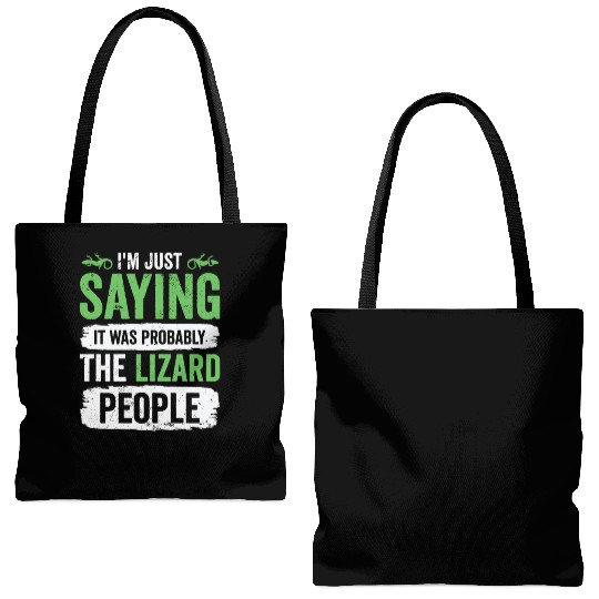 Lizard Reptilian Agenda Conspiracy Theory Tote Bags (AOP)