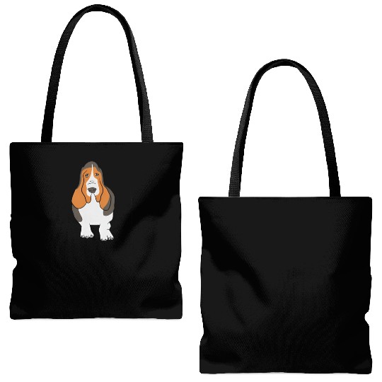 Basset Hound In Pocket Basset Dog Tote Bags (AOP)