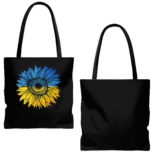 Sunflower Ukraine Ukrainian Flag Stand With Ukrain Tote Bags (AOP)