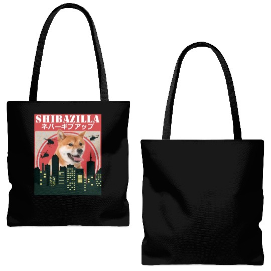 Dog Shiba Inu Shibazilla Movie Tote Bags (AOP)