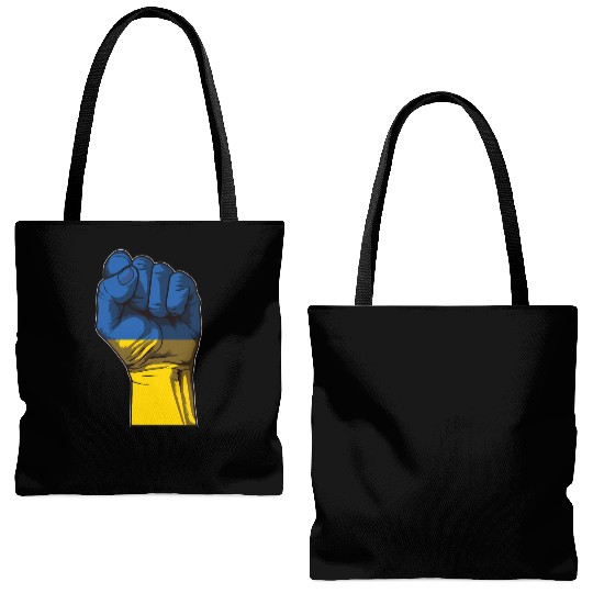 Ukraine Fist Flag Ukraine Flag Tote Bags (AOP)