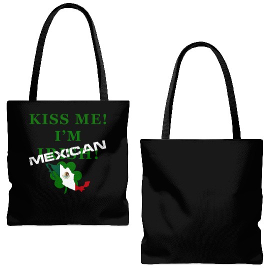 St Patrick’S “Kiss Me I’M Mexican ” Tote Bags (AOP)