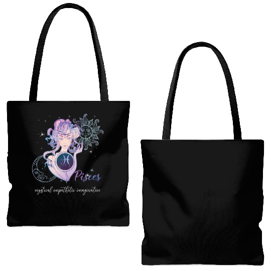 Pisces Zodiac Sign Pisces Horoscope Astrology Tote Bags (AOP)